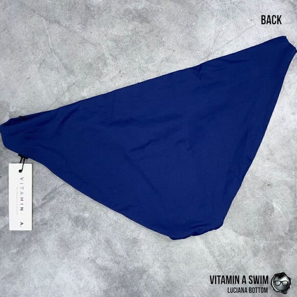 VITAMIN A SWIM LUCIANA BIKINI BOTTOM SAPPHIRE BLUE PLUS SIZE FULL COVERAGE NEW - Picture 8 of 16